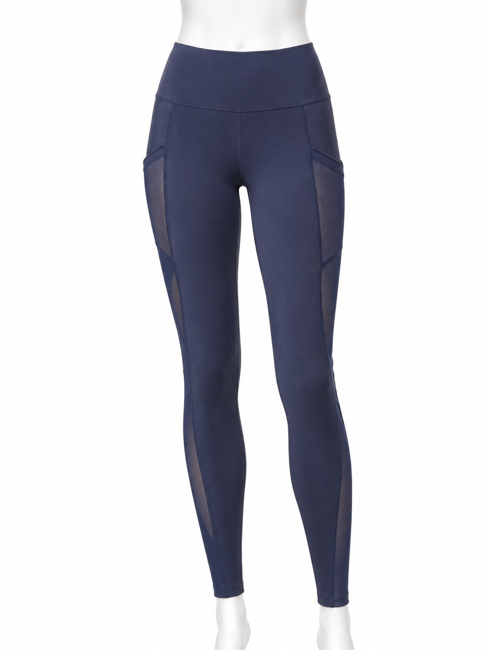 Aerie Chill. Play. Move. High Rise Navy Deep Blue Mesh Pocket Leggings S EUC